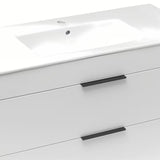 Bijeli viseča ormarić Jika Plan s keramičkim umivaonikom i ladicama s punim izvlačenjem