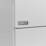 Bijeli viseča ormarić Jika Plan s keramičkim umivaonikom i ladicama s punim izvlačenjem