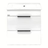 Bijeli ormarić s keramičkim umivaonikom viseča Jika Plan s ladicama s punim izvlačenjem