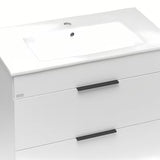 Viseča bijeli ormarić s keramičkim umivaonikom Jika Plan s ladicama i punim izvlačenjem