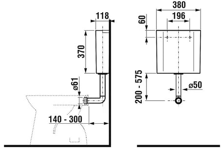 Bijela podometni splakovalnik za WC Jika s ispusnim mehanizmom DualFlush 3/6 l