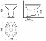 Stoječa WC Školjka Jika Sam v beli barvi z navpičnim odtokom, brez kotlička