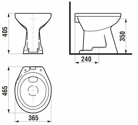 Stoječa WC Školjka Jika Sam v beli barvi z navpičnim odtokom, brez kotlička