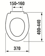 Bel WC deska Jika Zeta iz termoplasta s plastičnimi tečaji