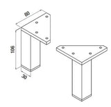 Kromirana noga za namještaj Jika Zeta kao stabilan oslonac za pro kopalniške omarice i drugi namještaj.