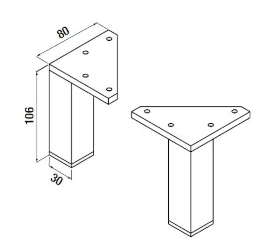 Kromirana noga za namještaj Jika Zeta kao stabilan oslonac za pro kopalniške omarice i drugi namještaj.