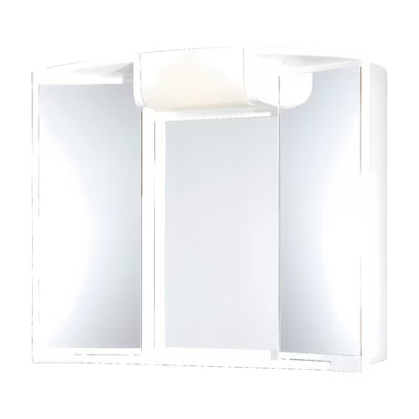 Bijeli omarica z ogledalom Jokey Angy 59 x 50 x 15 cm s dvoja zrcalna vrata i rasvjetom
