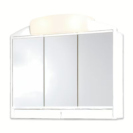 Bijeli omarica z ogledalom Jokey Rano 59x51 cm s troja zrcalna vrata i rasvjetom