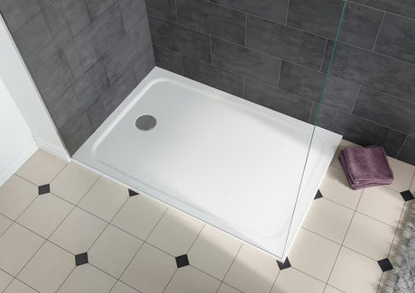 Pravokotna tuš kad Kaldewei Cayonoplan 120x90 cm v alpsko beli barvi iz emajliranega jekla.