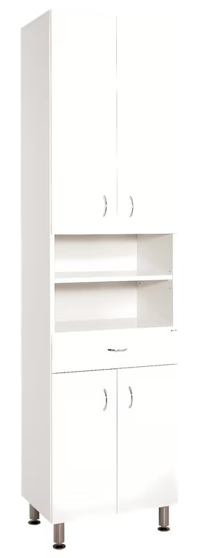 Keramia Pro visoka kopalniška omarica u bijelom sjaju s nogicama od nehrđajućeg čelika