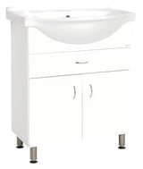 Keramia Pro kopalniška omarica s keramičnim umivalnikom 70x56x85 cm v beli sijajni izvedbi z nogicami