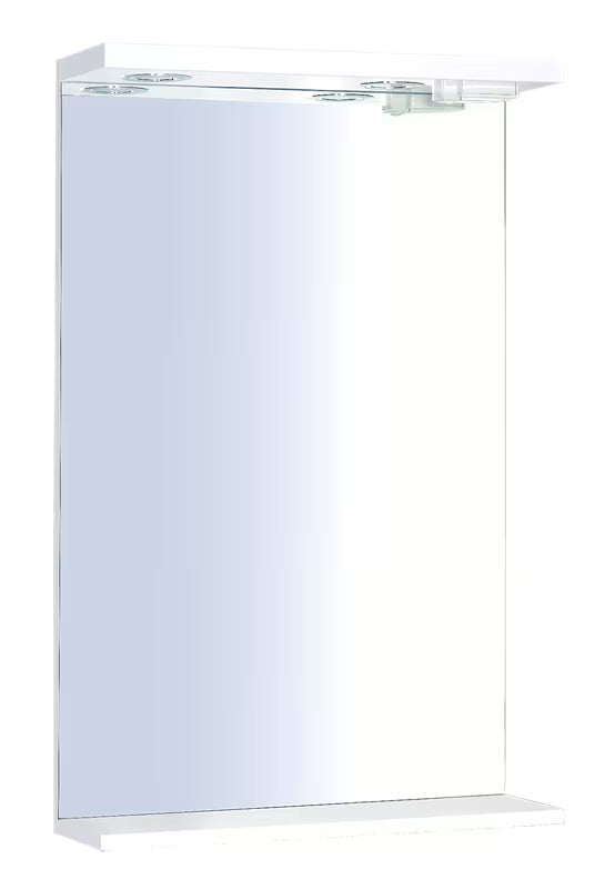 Pravokotno LED ogledalo Keramia Pro 60x80 cm z belim okvirjem, navpična postavitev.