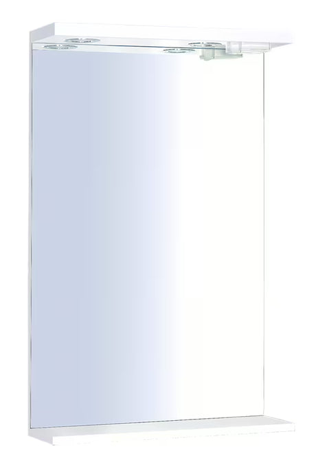 Pravokotno LED ogledalo Keramia Pro 60x80 cm z belim okvirjem, navpična postavitev.