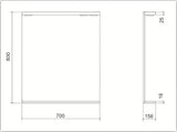 Pravokotno LED ogledalo Keramia Pro 70x80 cm v belem okvirju z zaščito IP44, navpična postavitev.