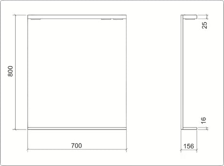 Pravokotno LED ogledalo Keramia Pro 70x80 cm v belem okvirju z zaščito IP44, navpična postavitev.
