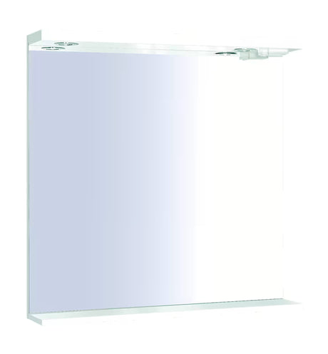 Keramia Pro pravokotno LED ogledalo 80x80 cm v belem okvirju, zaščita IP44, navpična postavitev.