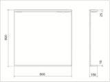 Keramia Pro pravokotno LED ogledalo 80x80 cm v belem okvirju, zaščita IP44, navpična postavitev.