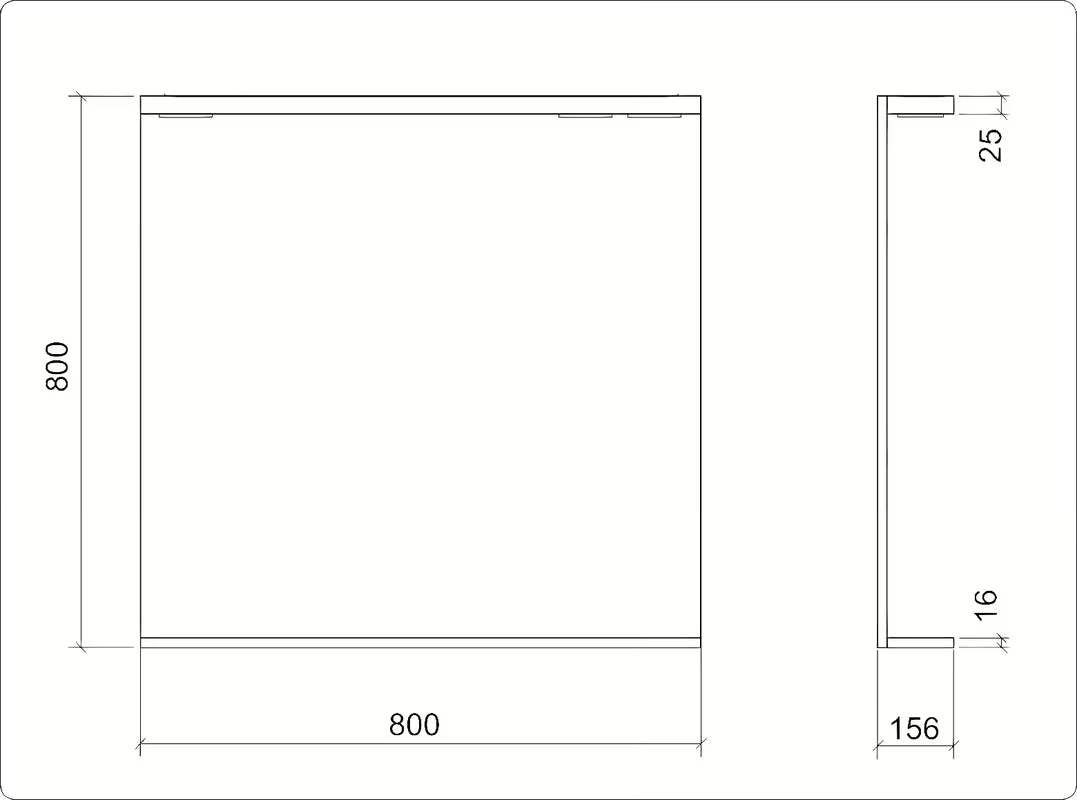 Keramia Pro pravokotno LED ogledalo 80x80 cm v belem okvirju, zaščita IP44, navpična postavitev.
