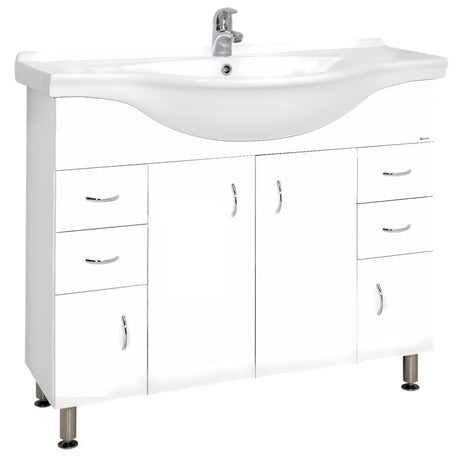 Bijela kopalniška omarica Keramia Pro s keramičkim umivaonikom