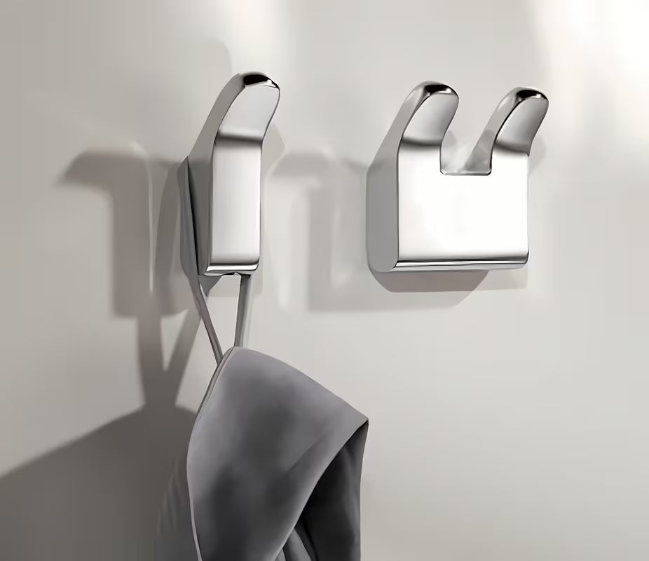 Stenski dvojni kavelj Keuco Moll u krom izvedbi s modernim dizajnom za kupaonicu