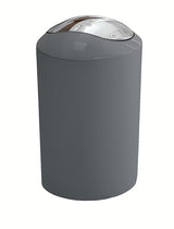 Antracitni koš za smeti Kleine Wolke Glossy s pregibnim pokrovom pro kopalnico in notranje prostore.