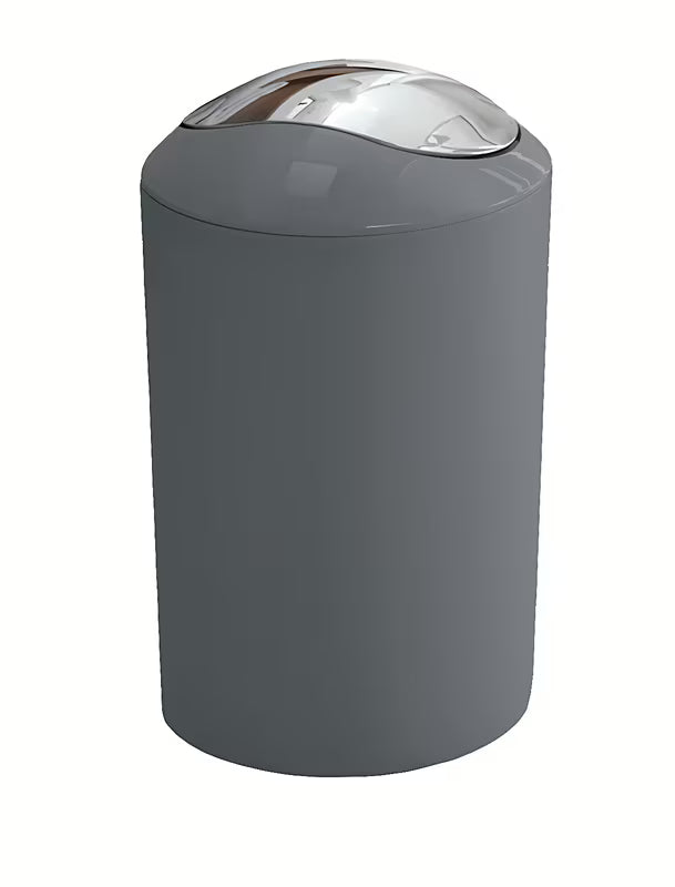 Antracitni koš za smeti Kleine Wolke Glossy s pregibnim pokrovom pro kopalnico in notranje prostore.