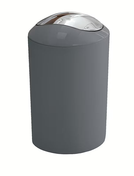 Antracitni koš za smeti Kleine Wolke Glossy s pregibnim pokrovom pro kopalnico in notranje prostore.