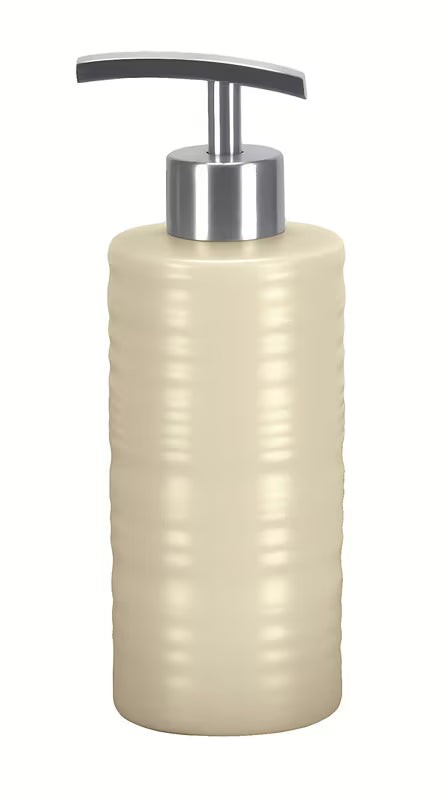 Samostoječi  dozator za tekući sapun Kleine Wolke Sahara u bež boji s modernim dizajnom.