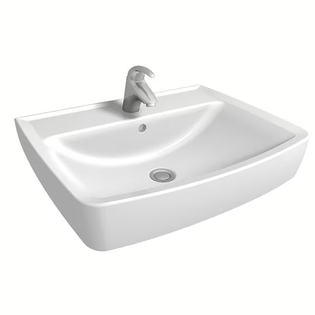 Keramični pohištveni umivalnik Kolo Rekord 50 x 38 cm v beli barvi z odprtino pro armaturo na sredini.