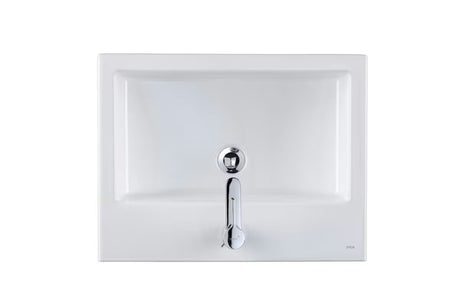 Kolo Twins viseče keramični umivalnik bel 50x46 cm z odlagalno površino in odprtino pro za armaturo na sredini