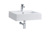 Bel kvadraten umivalnik Kolo Twins 60 x 46 cm s sredinsko odprtino pro armaturo