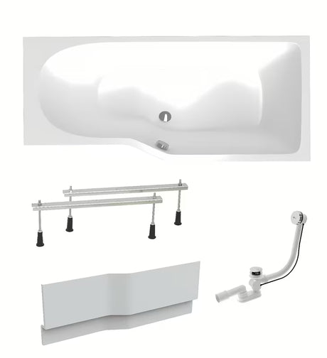 Asimetrična akrilna kada Laguna Beáta Plus desna 160 x 80 cm s prednjom oblogom