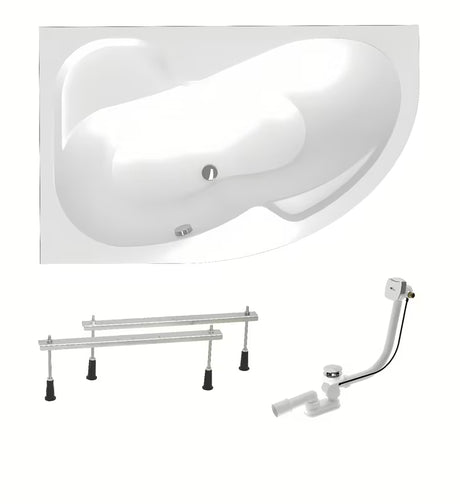 Laguna Fortuna Plus asimetrična kad lijeva 160 x 100 cm od akrila s nogicama i sifonom