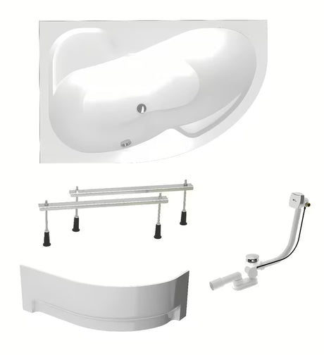 Laguna Fortuna Plus lijeva asimetrična akrilna kada 170 x 100 cm s oblogom i sifonom