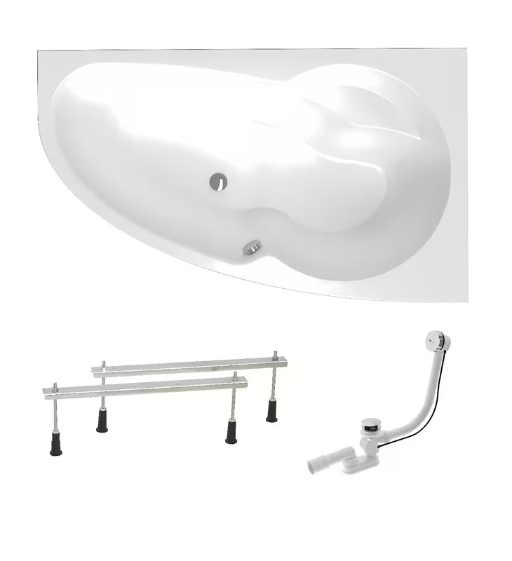 Laguna Luiza desna asimetrična akrilna kada 160 x 95 cm