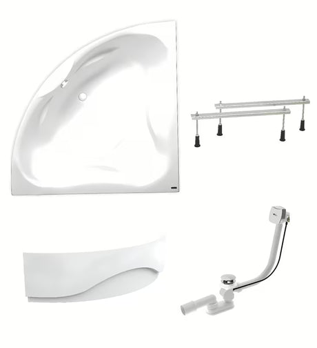 Kotna akrilna kada Laguna Royale 150x150 cm u lijevoj i desnoj izvedbi s prednjom i bočnom oblogom