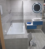 Pravokotna kad Laufen Bolsena 180x80 cm od emajliranog čelika sa zvučnom izolacijom i nogama