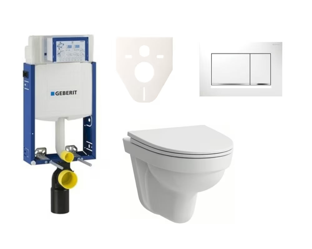 Viseči WC set Laufen Pro Nordic s podometnim modulom Geberit, brezrobim splakovanjem in sedežem mehko Zapiranje Soft Close.