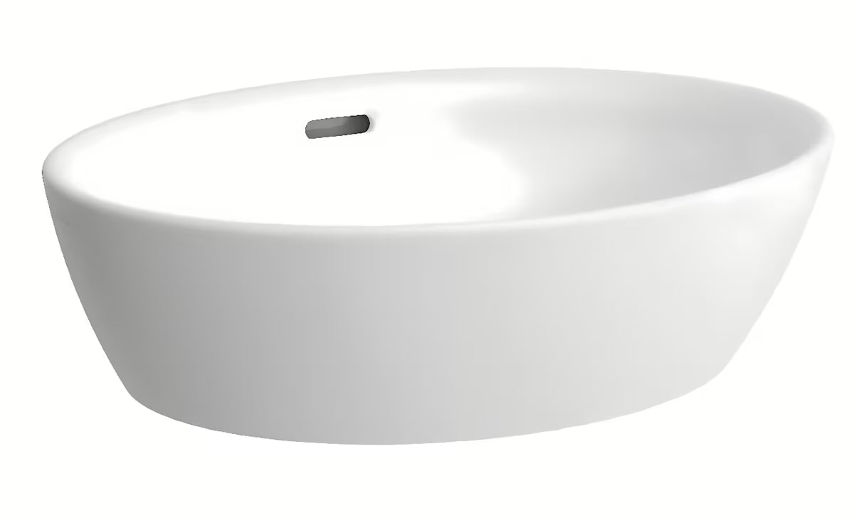 Laufen Pro umivalnik na ploščo 52 x 39 cm iz bele keramike brez odprtine za armaturo