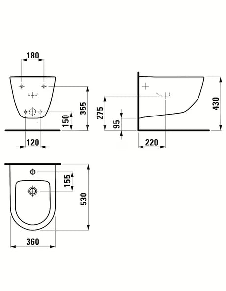 Bijeli viseči bide Laufen Pro s modernog dizajna za kupaonicu