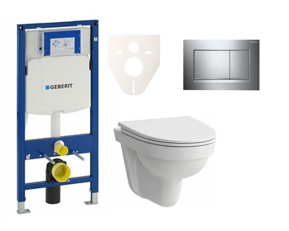 Viseči WC set Geberit z WC školjka Laufen Pro Nordic pro za predstensko montažo v lahke stene