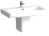 Pohištveni umivalnik Laufen Pro S 85x46 cm iz sijajne bele keramike z odprtino pro armaturo na sredini.