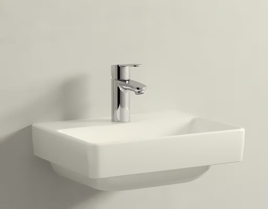 Bel keramični umivalnik Laufen Pro S 45 x 34 cm z odprtino pro za armaturo na sredini