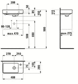 Bijeli keramički umivalnik Laufen Pro S 48x28 cm s otvorom pro za slavinu na lijevoj strani
