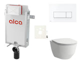 Viseči WC set Laufen Pro za vgradnjo s splakovalnikom Alca pro sodobno kopalnico