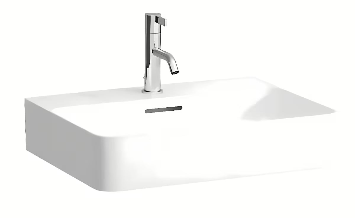 Bel viseči umivalnik Laufen Val 55x42 cm iz materiala SaphirKeramik s sredinsko odprtino pro armaturo