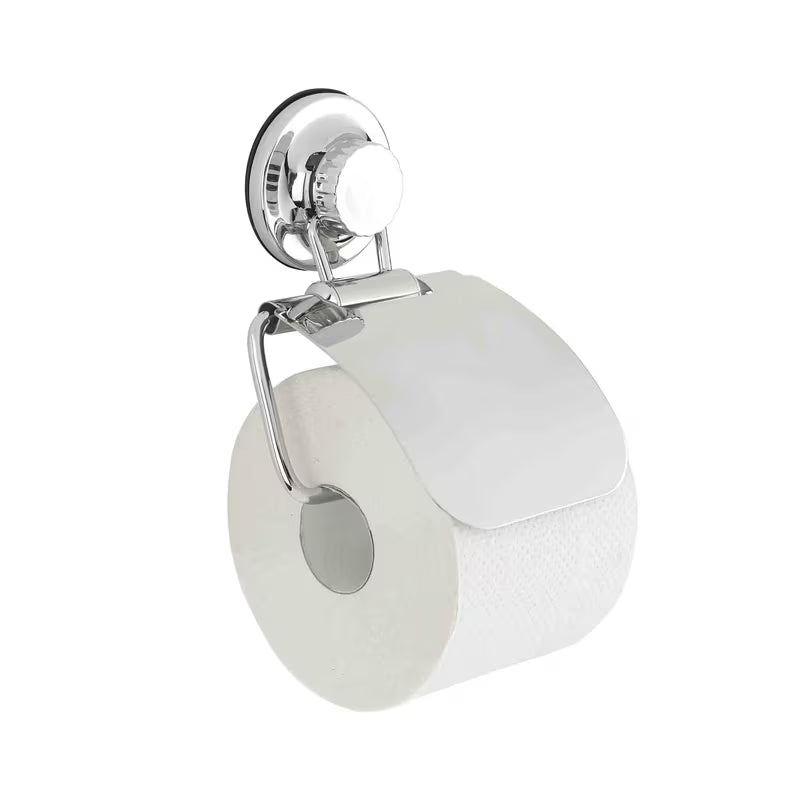 Krom držalo za toaletni papir s pokrovom Multi Ecoloc s priseskom, brez vrtanja.
