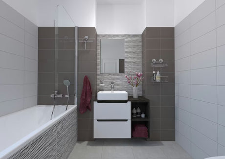 Dvoetažna stenska polica Multi Ecoloc u kromu s vakuumskom čašicom pro montaža bez bušenja.