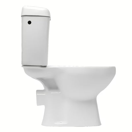 Beli WC monoblok Multi Eur v klasičnem slogu z zadnjim odtokom in mehanizmom DualFlush