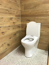 Multi Eur WC monoblok Rimless u bijeloj boji s potpuno obloženim donjim dijelom i slim sjedalom mehko Zapiranje Soft Close.